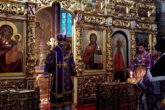 Епископ Раменский Алексий возглавил Всенощное бдение в храме Рождества Христова в Черневе 21 марта 2026