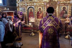 Епископ Раменский Алексий возглавил Всенощное бдение в храме Рождества Христова в Черневе 21 марта 2026